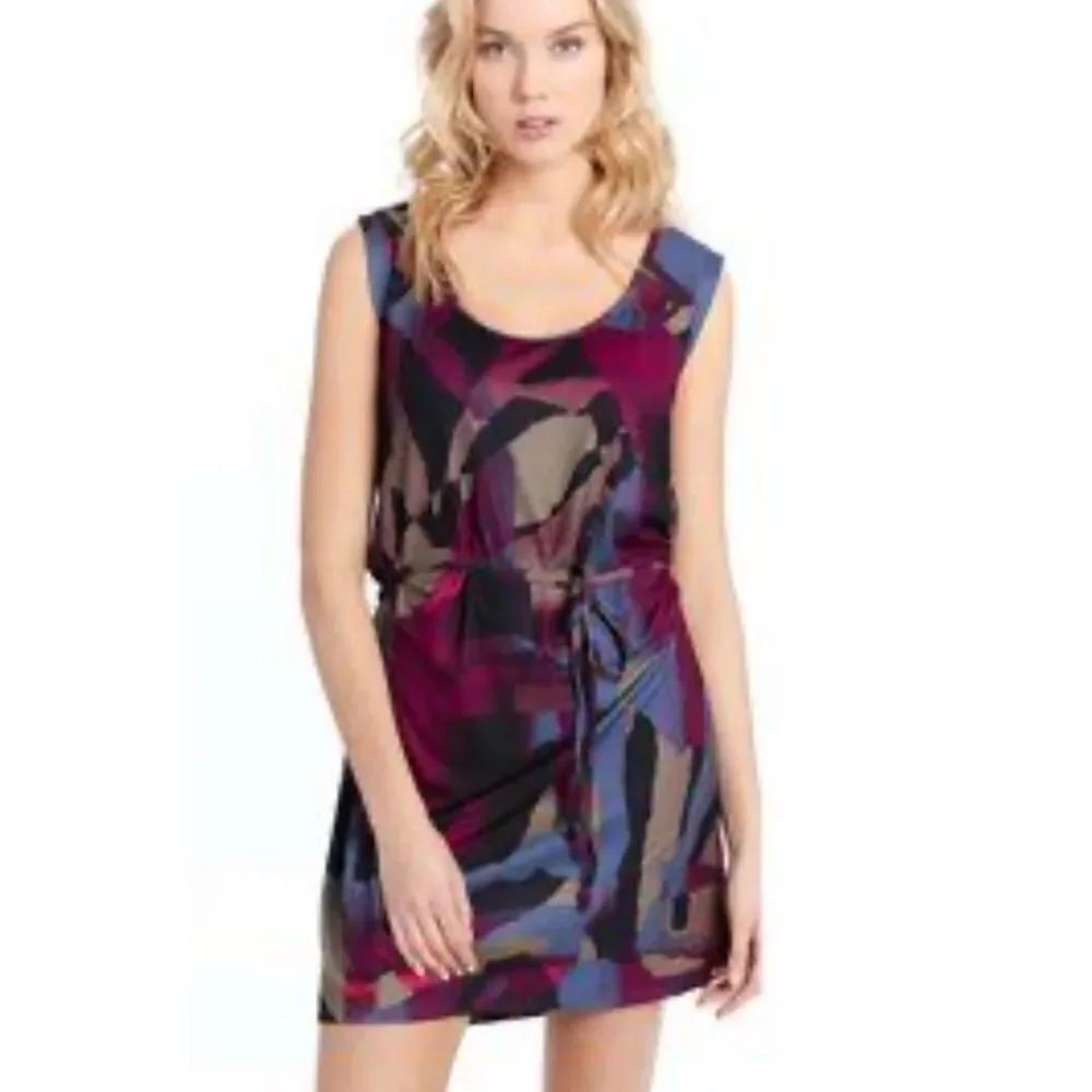 Lole Samuele Shirt Dress Scoop Neck Sleeveless Purple Print Womens Size Medium